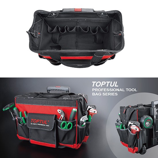TOPTUL Tool Bag with Wheels and Telescoping Handle