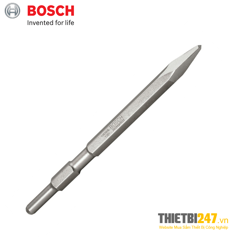 Mũi đục nhọn 17x280mm với chuôi lục giác Hex Bosch 2608684884
