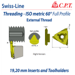 Mảnh Dao Tiện Ren ISO 60 Độ 3 Lưỡi L19 GT19 Swiss Line CPT