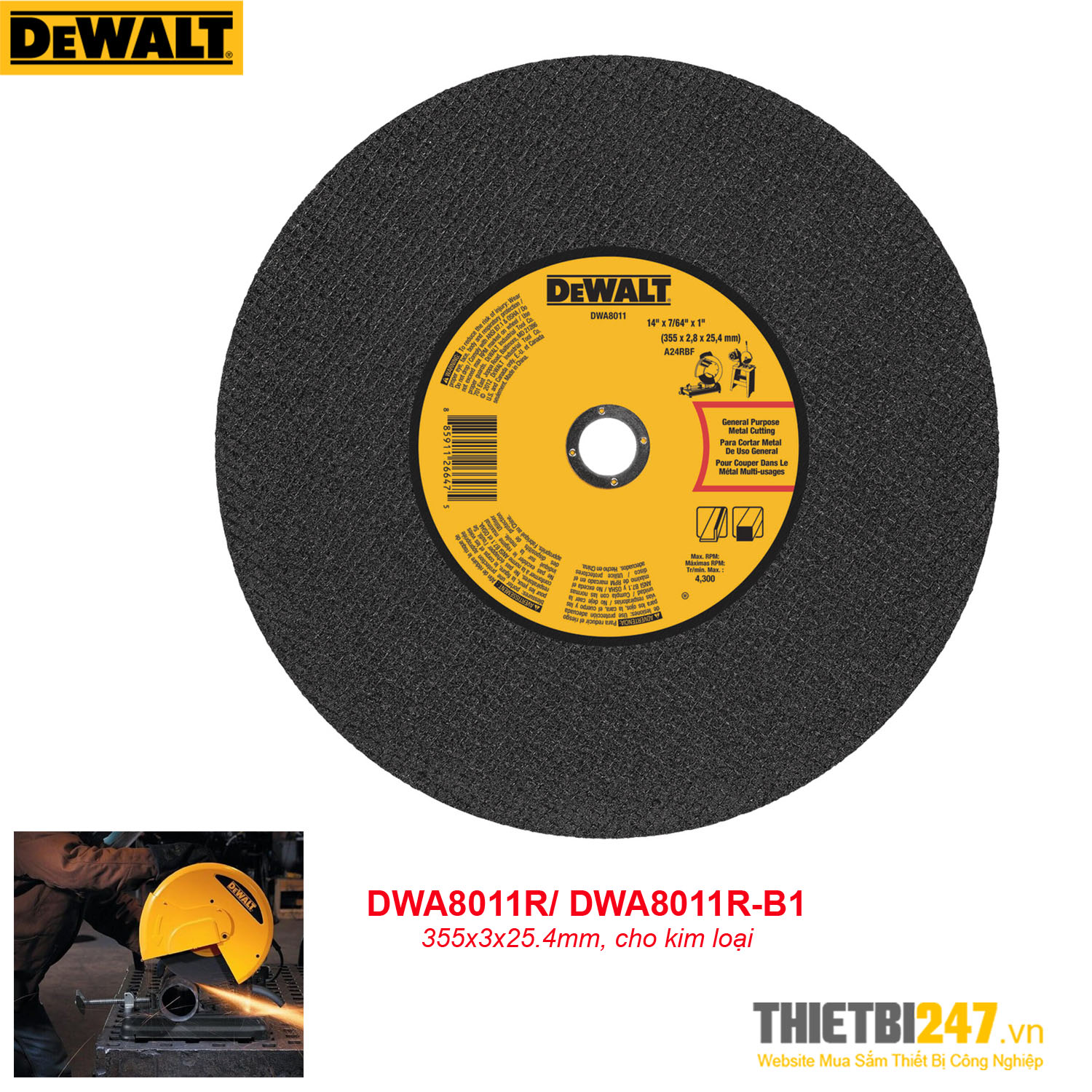 Đá cắt kim loại DeWalt DWA8011R 355x3x25.4mm