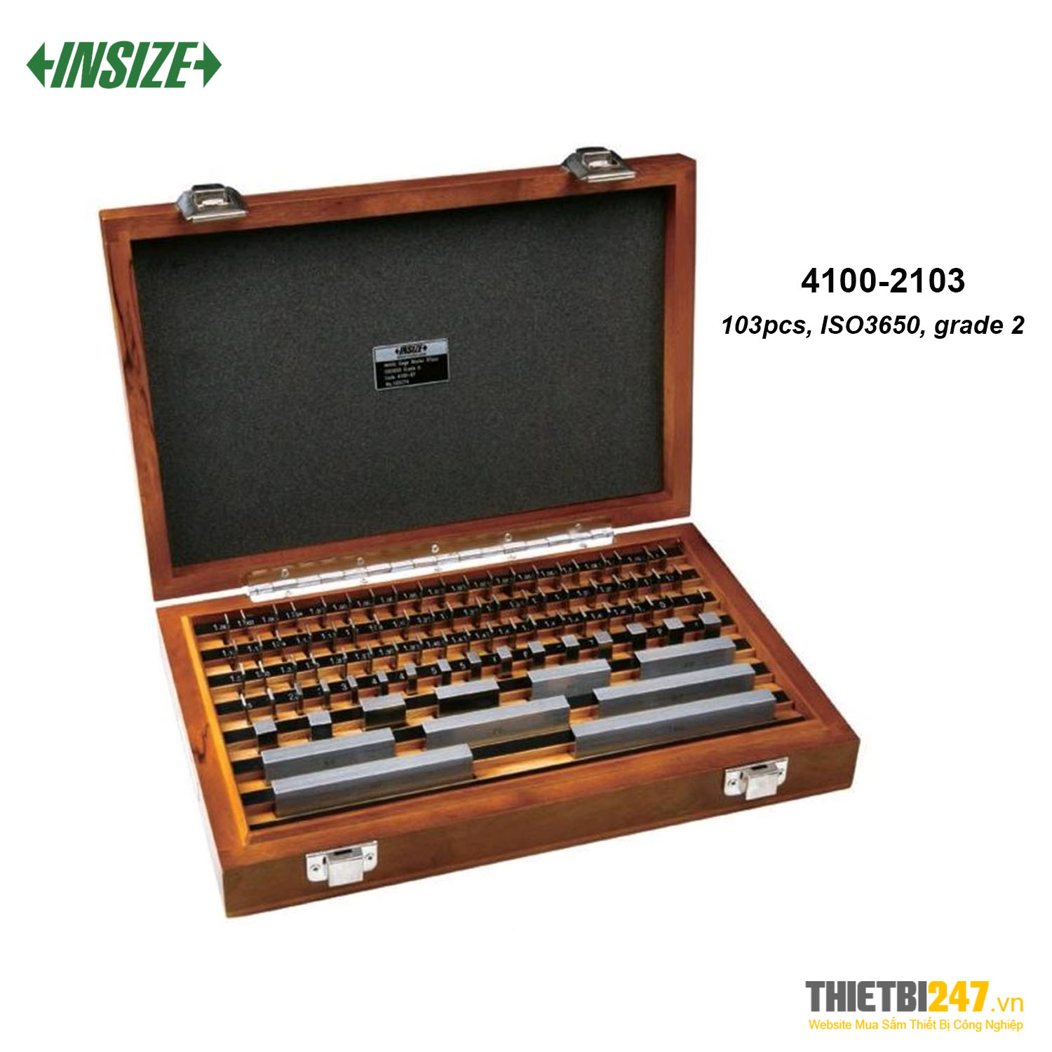 Bộ Block gauge 103 chi tiết Insize 4100-2103 ISO3650 Grade 2