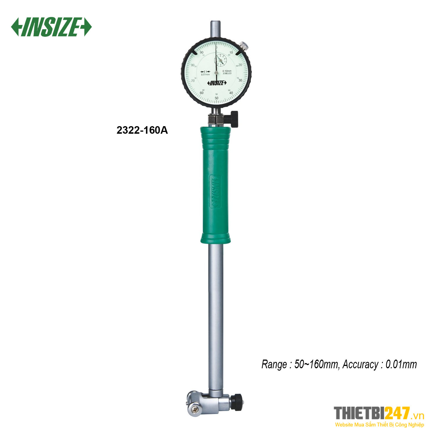 Đồng hồ đo lỗ Insize 2322-160A 50~160mm 0.01mm