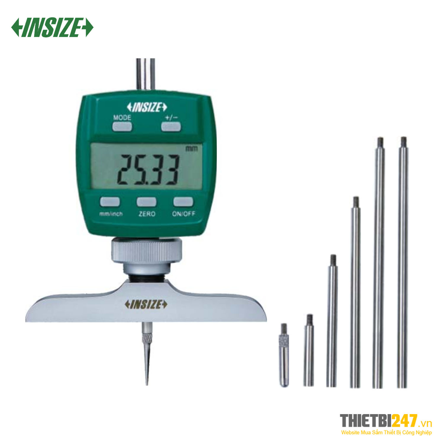 Đồng hồ đo sâu điện tử Insize 2141-202 0~300mm 0.005mm 0~12in 0.0005in