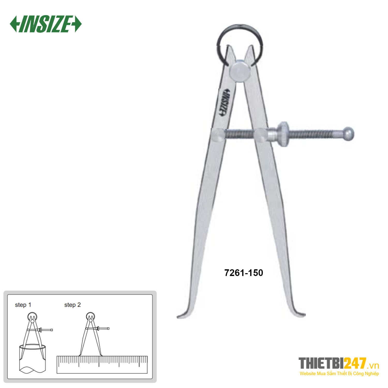Nhíp đo trong Insize 7261-150 L150mm 20~170mm
