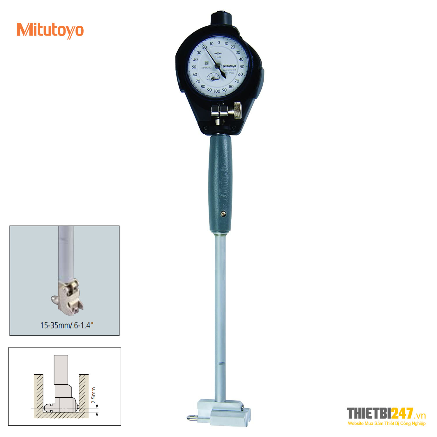 Bộ đồng hồ đo lỗ bít 50~150mm 0.01mm 511-427 Mitutoyo