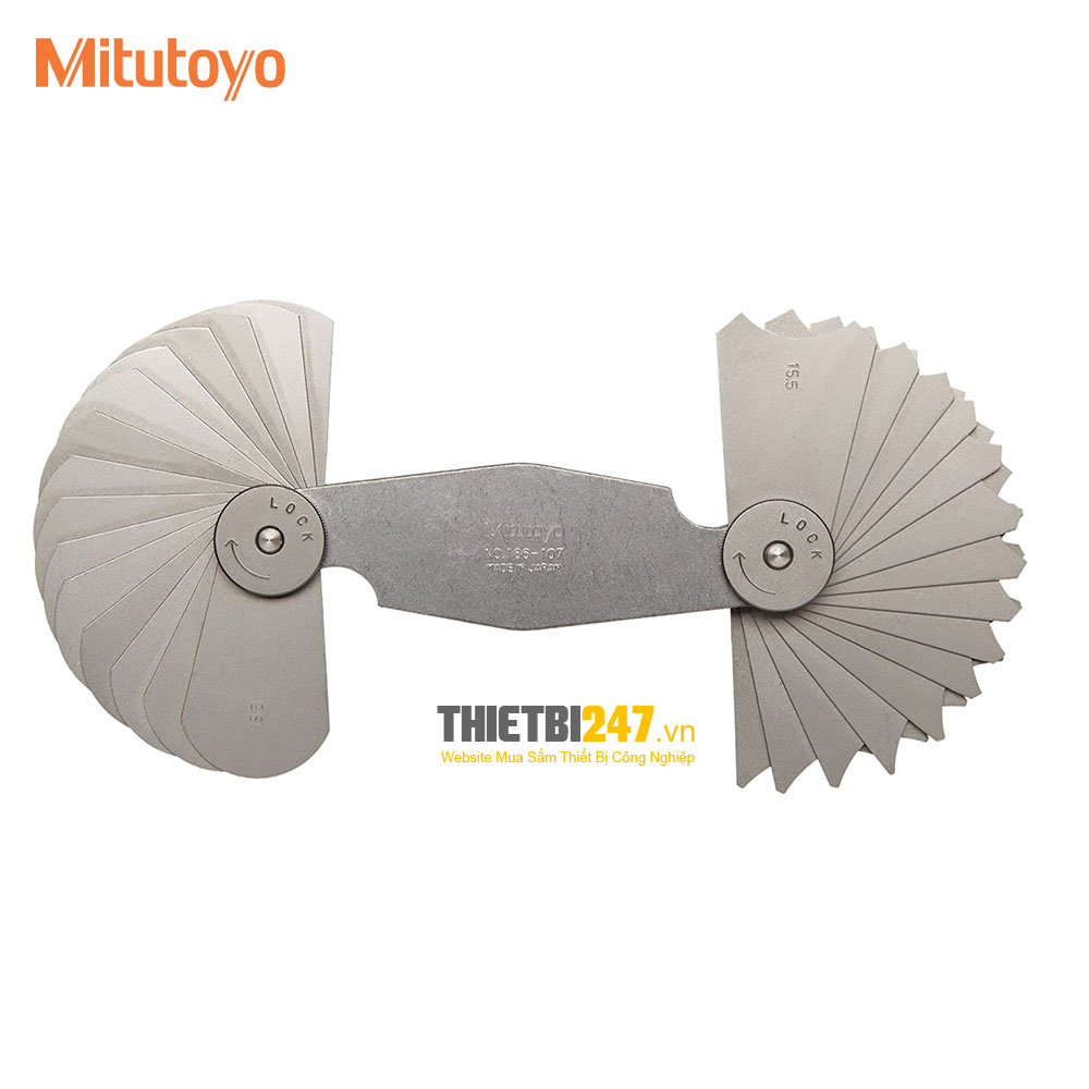 Bộ dưỡng đo cung tròn Mitutoyo 186-107 15.5~25mm 15 lá