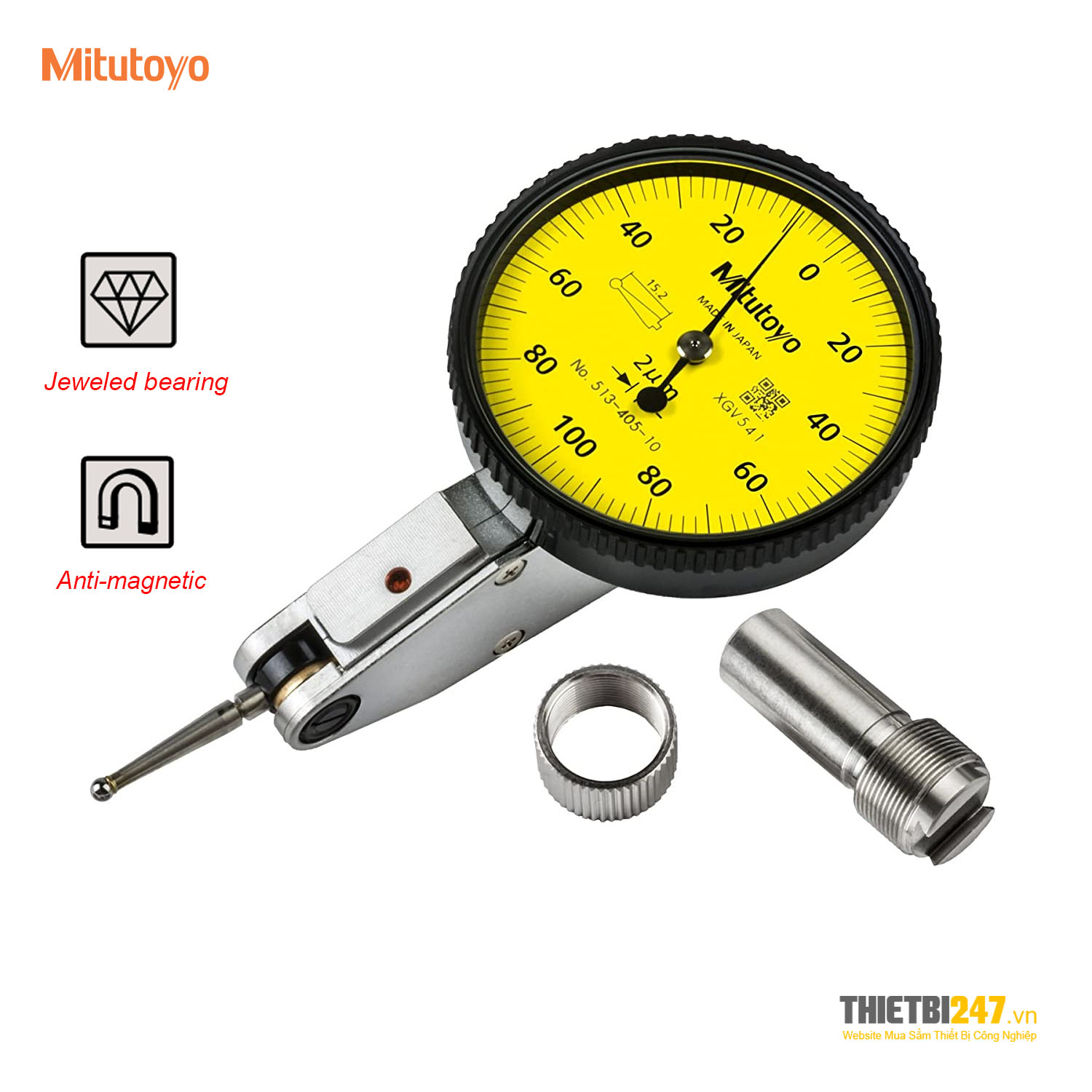 Đồng hồ so chân gập 0~0.2mm 0.002mm 513-405-10E Mitutoyo