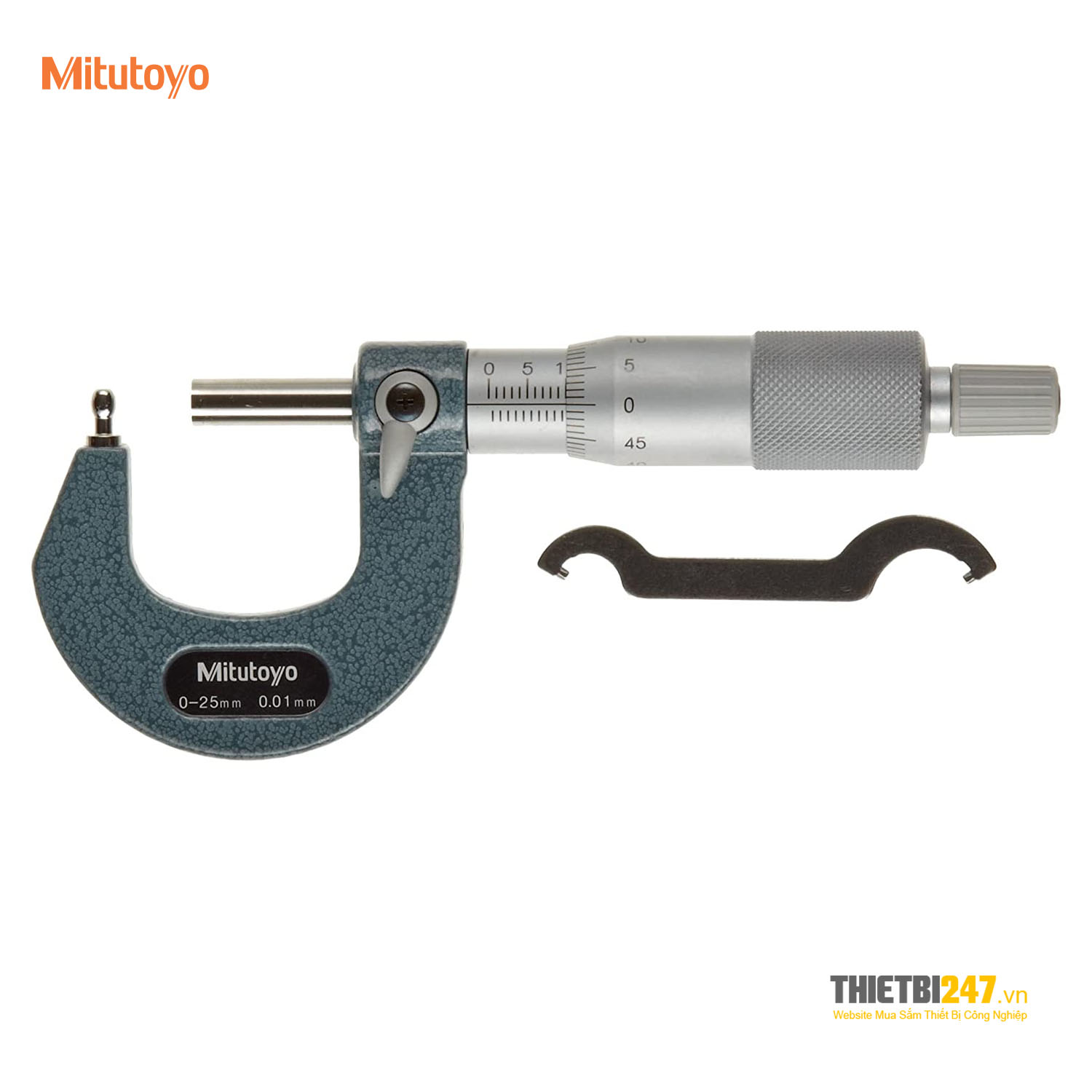 Panme cơ đo độ dày thành ống Mitutoyo 115-308 0~25mm 0.01mm kiểu B