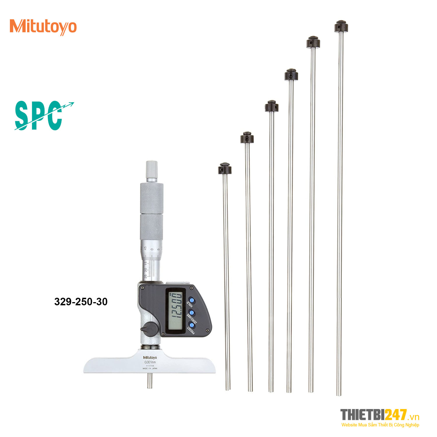Panme đo sâu điện tử Mitutoyo 329-250-30 0~150mm 0.001mm đế 63.5mm