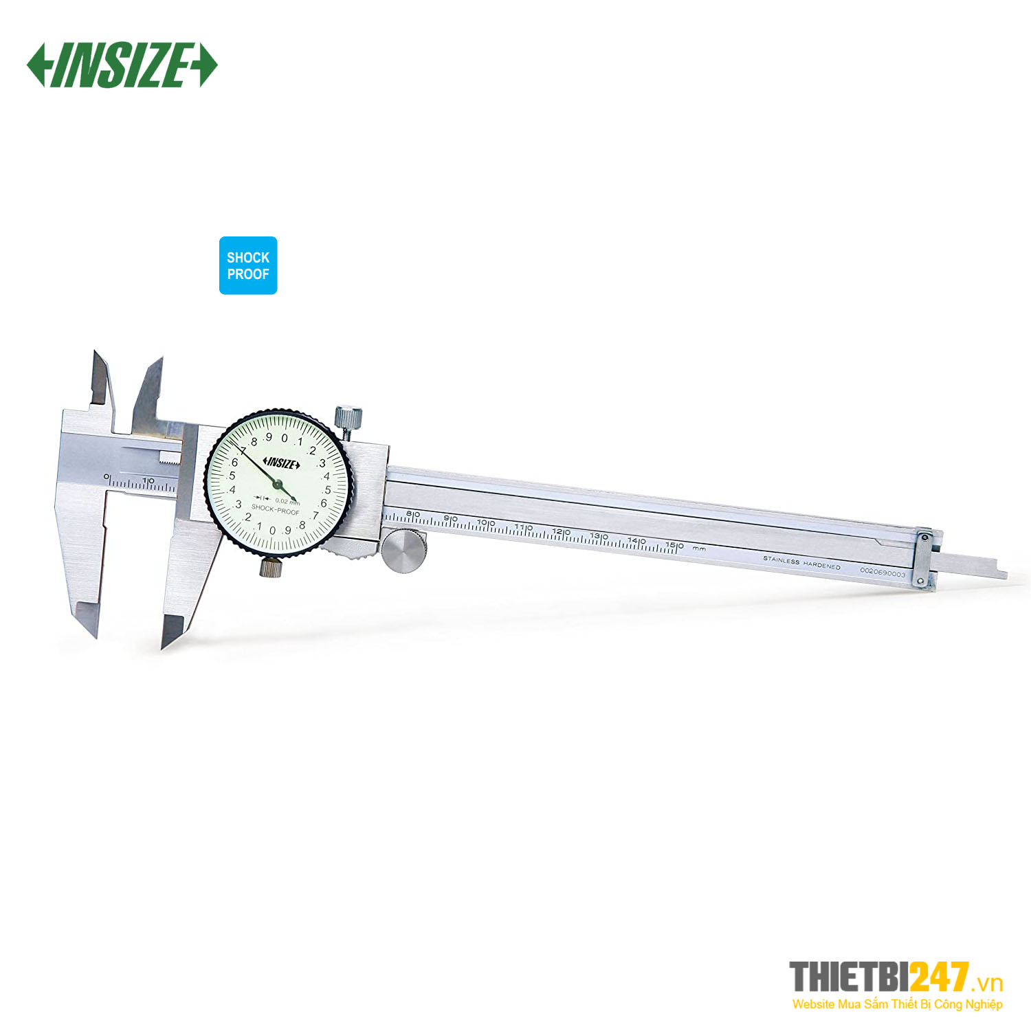 Thước kẹp đồng hồ Insize 1311-150A 0~150mm 0.01mm
