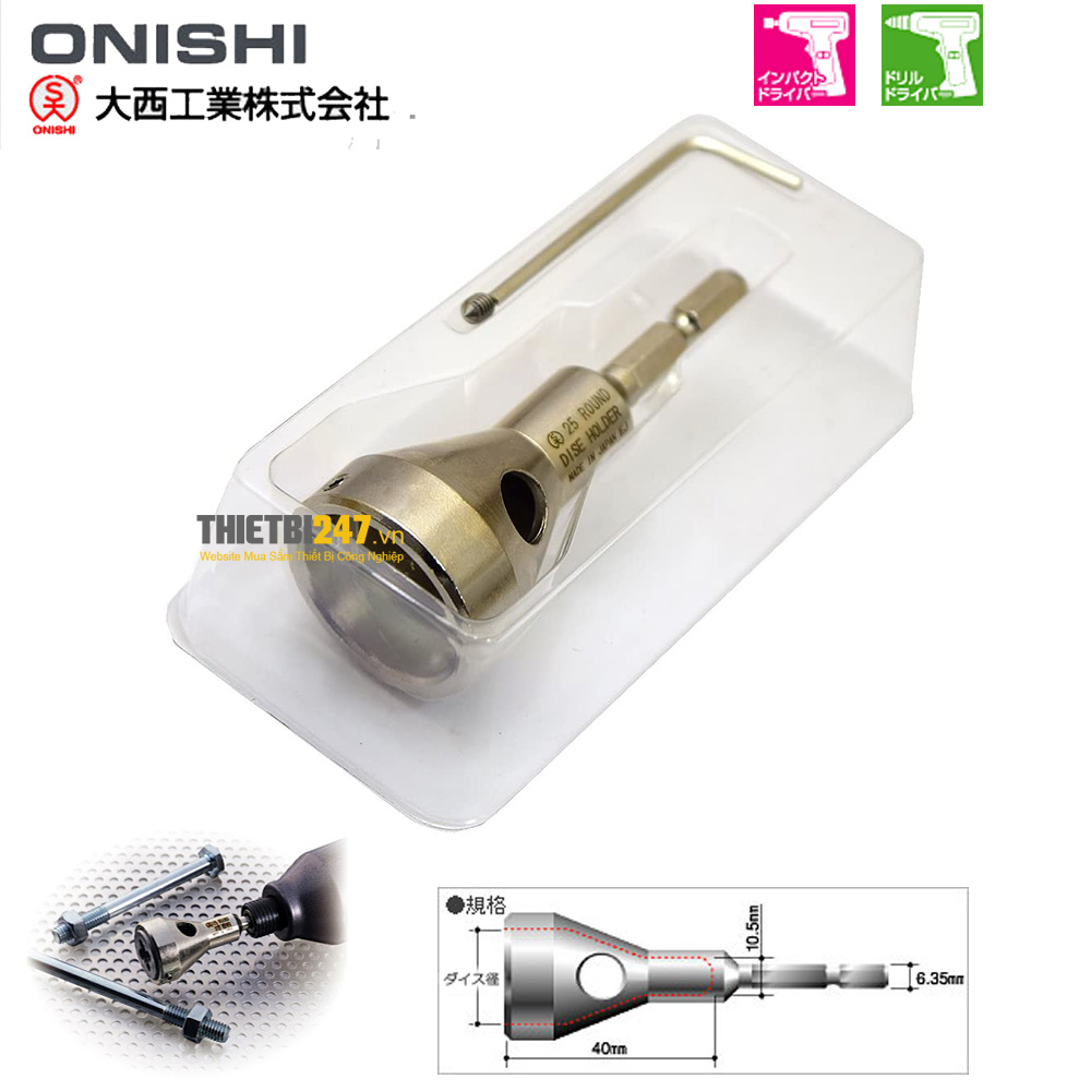 Bầu kẹp bàn ren 25mm cho máy khoan cầm tay No.29 Onishi