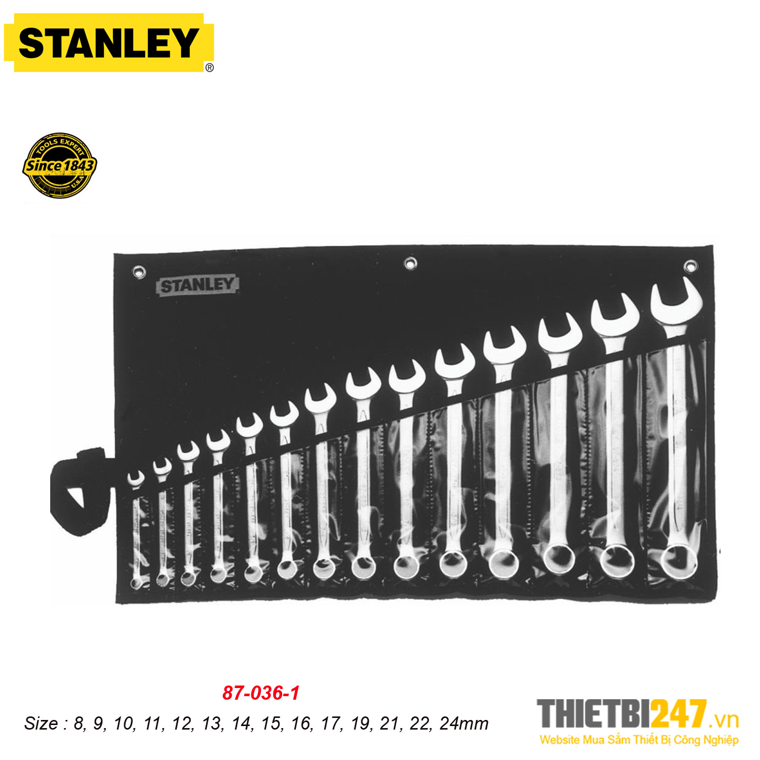 Bộ cờ lê vòng miệng Stanley 87-036-1 8~24mm 14 cái