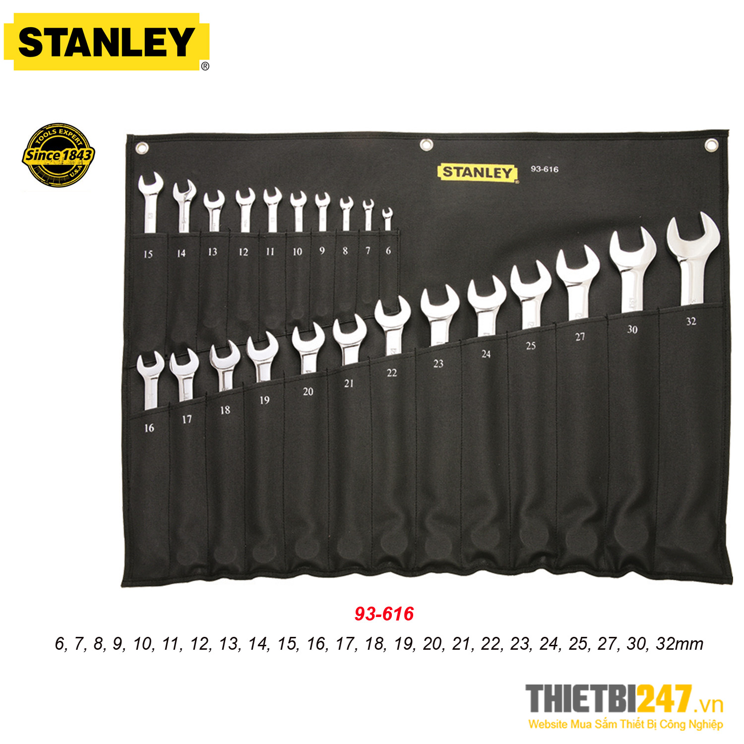 Bộ cờ lê vòng miệng Stanley 93-616 6~32mm 23 cái