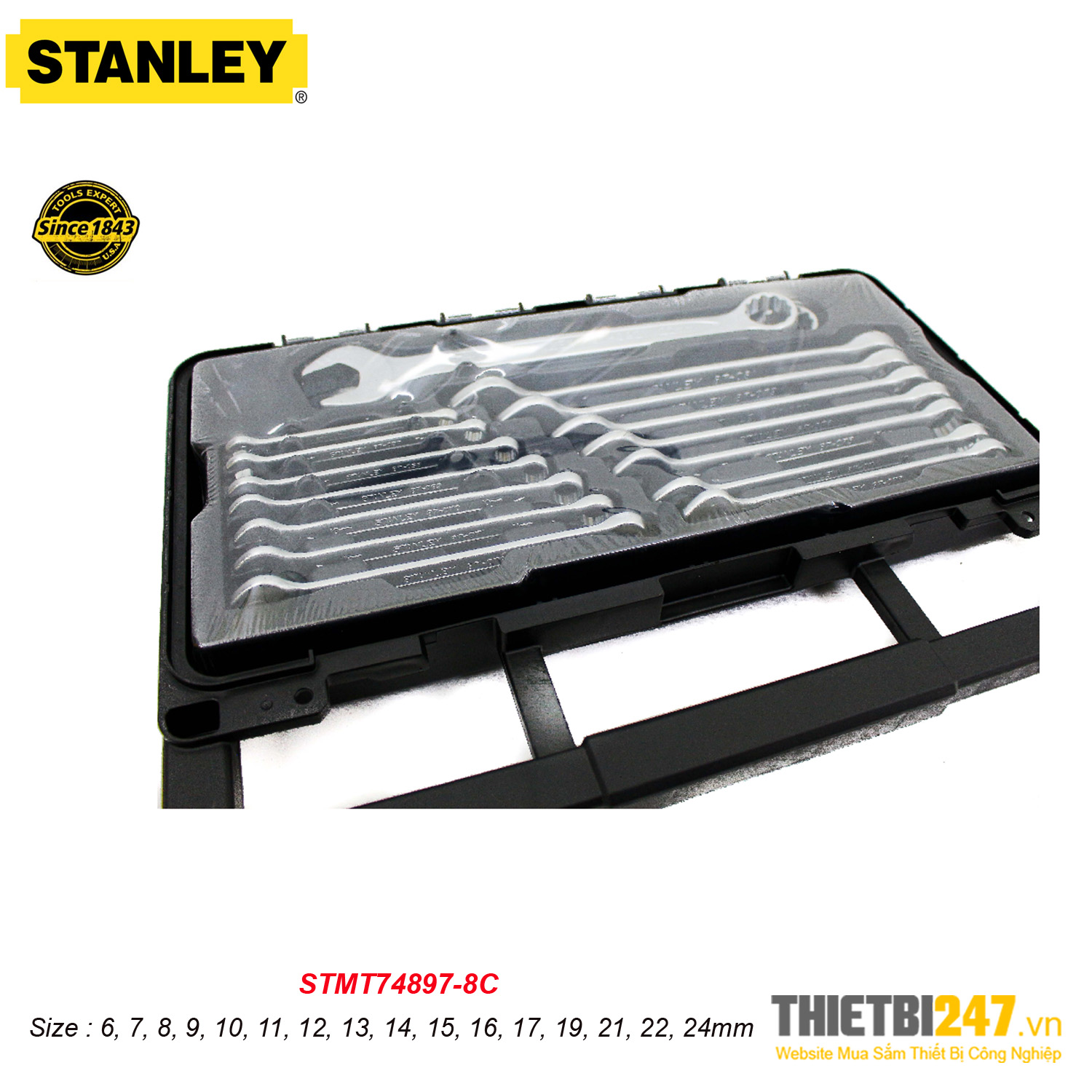 Bộ cờ lê vòng miệng Stanley STMT74897-8C 6~24mm 16 cái