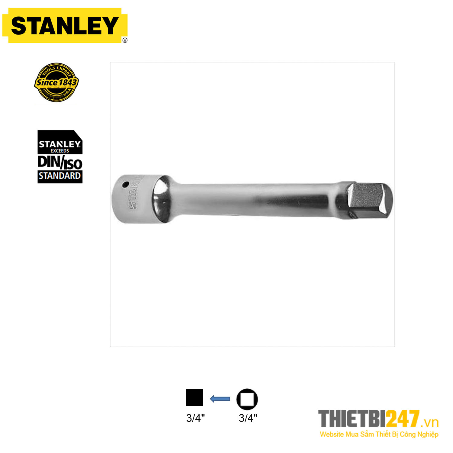 Cần nối dài tuýp 3/4" Stanley STMT89306-8B 100mm, STMT89307-8B 200mm