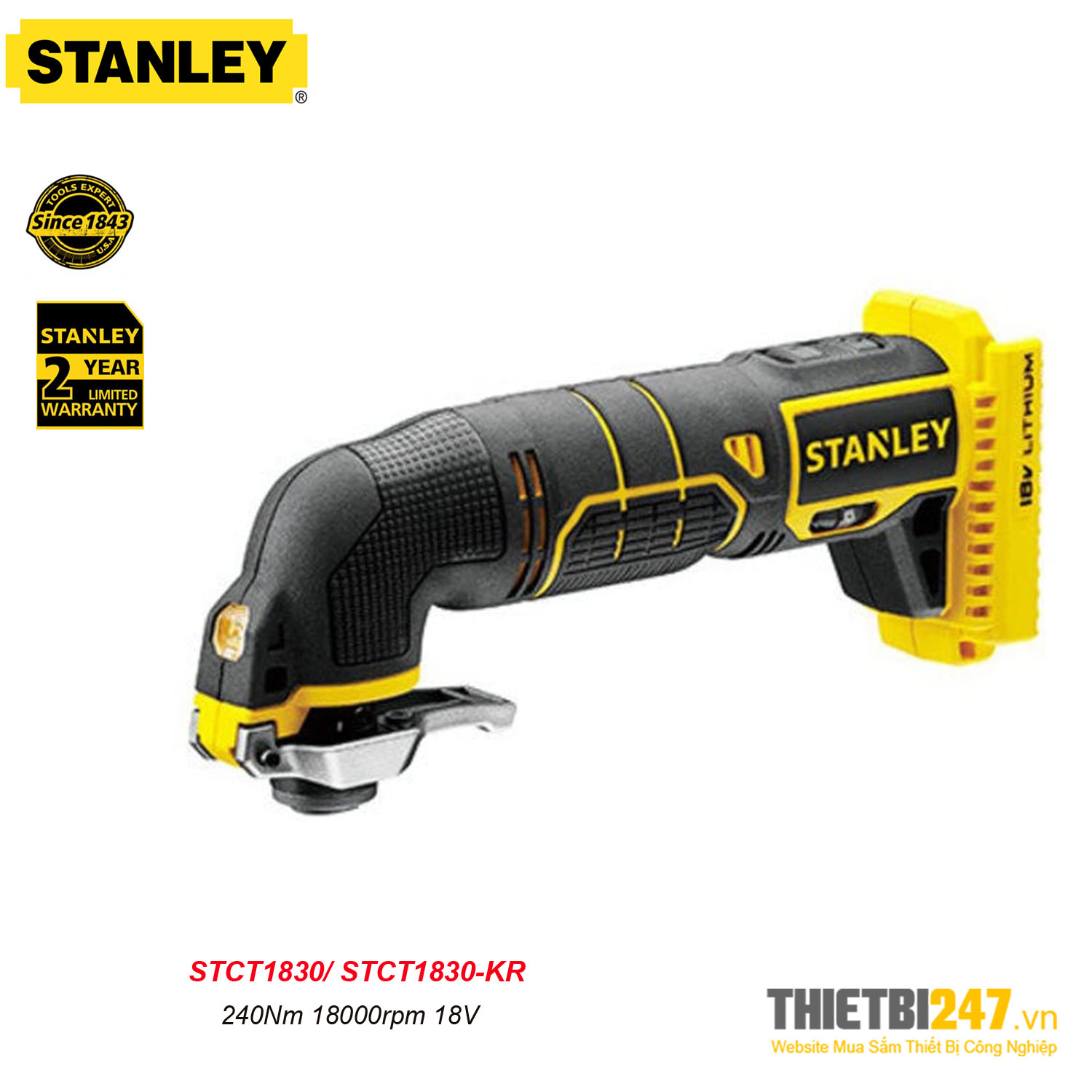 Thân máy cắt rung đa năng pin Stanley STCT1830 240Nm 18000rpm 18V