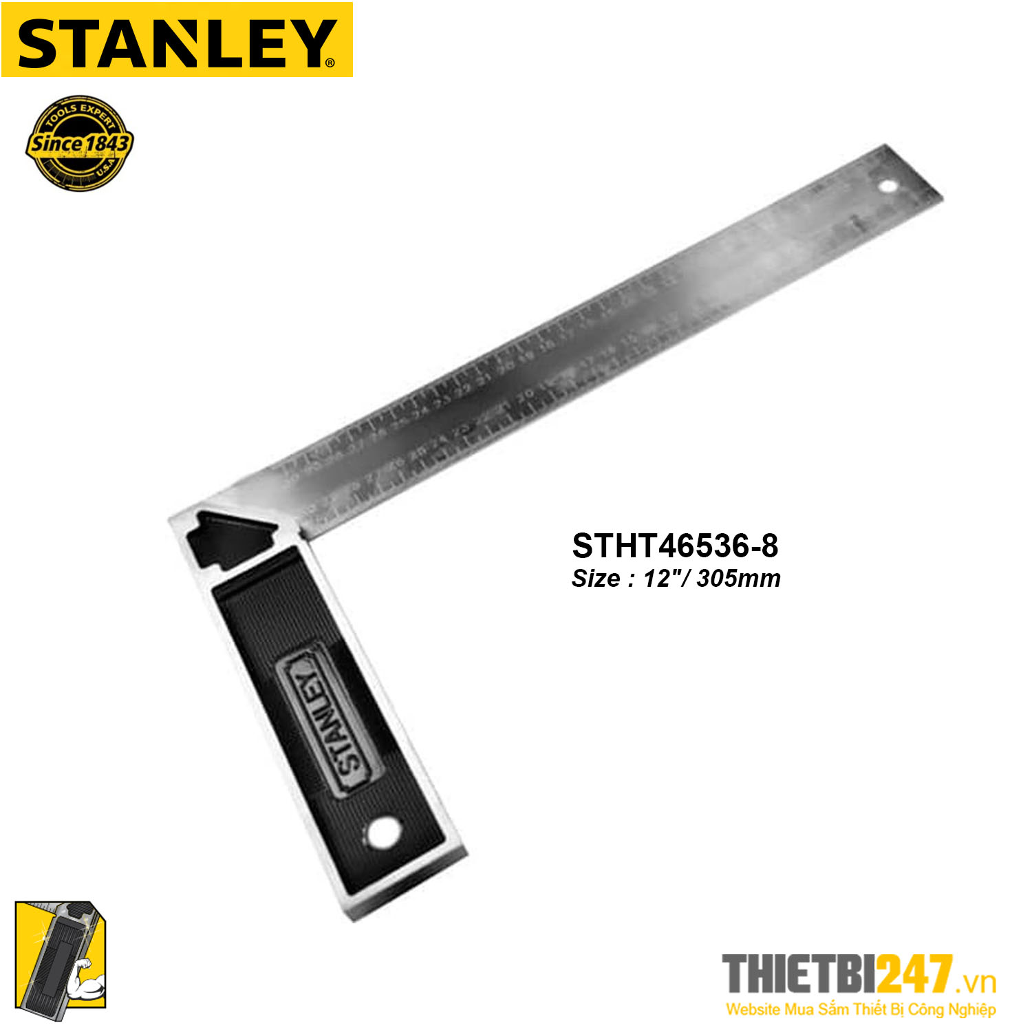 Thước eke Stanley 305mm 12" STHT46536-8