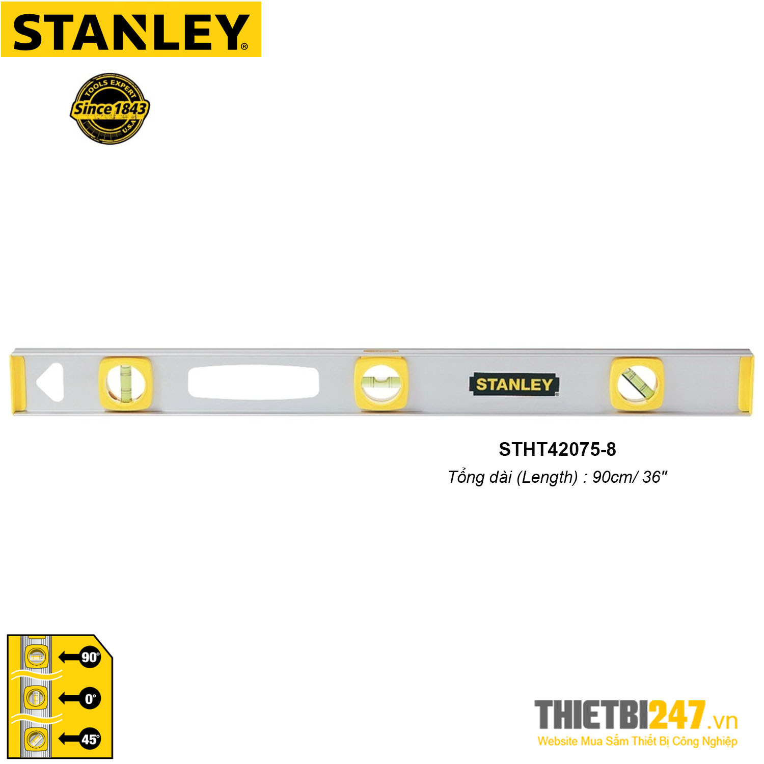 Thước thủy Stanley 90cm 36" STHT42075-8