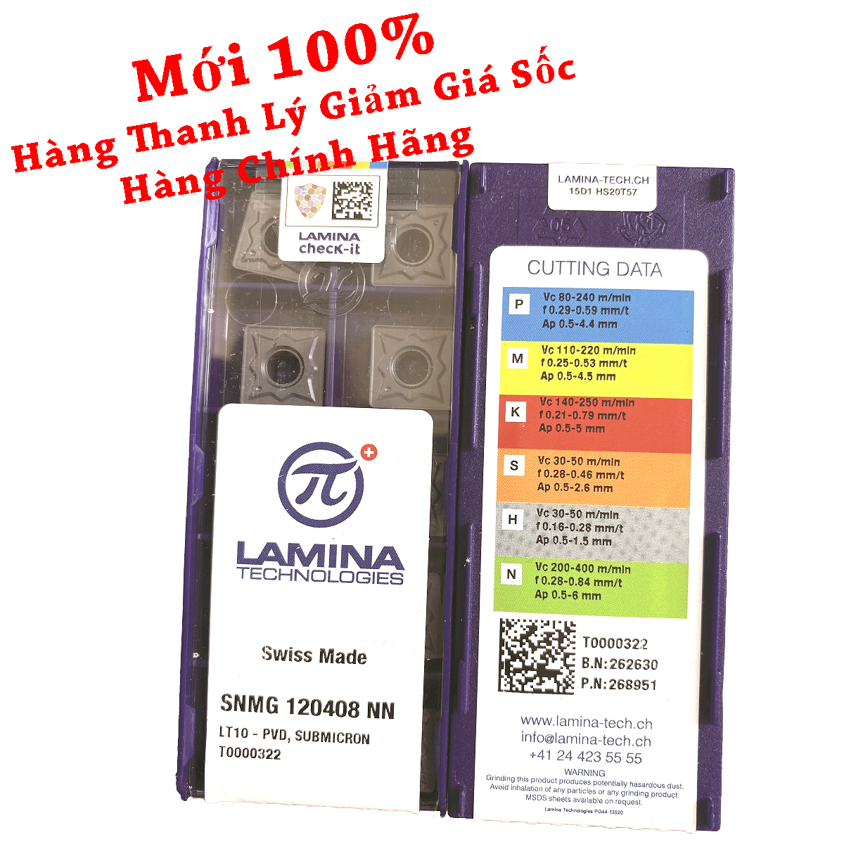 Mảnh tiện SNMG 120408 NN  LT 10 Lamina