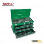 Tủ đựng dụng cụ 3 ngăn có dụng cụ 82 cái GCAZ0047 Toptul