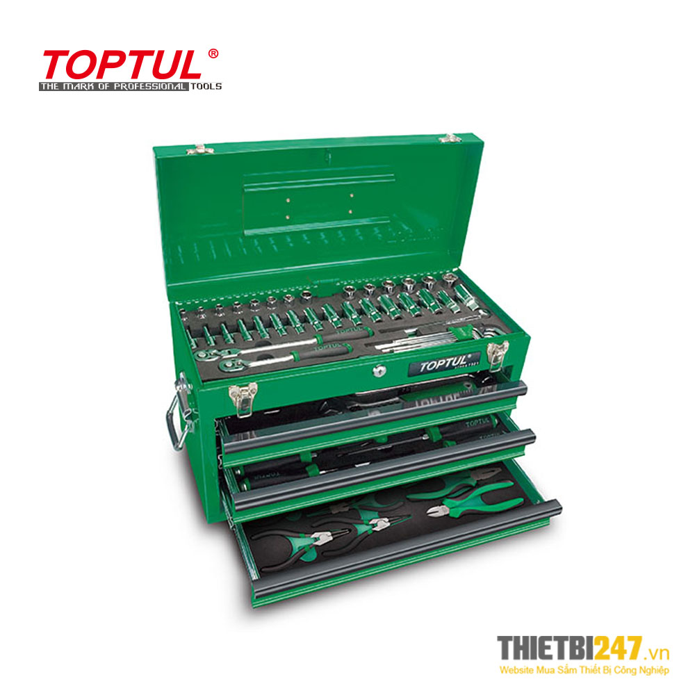 Tủ đựng dụng cụ 3 ngăn có dụng cụ 82 cái GCAZ0016 Toptul