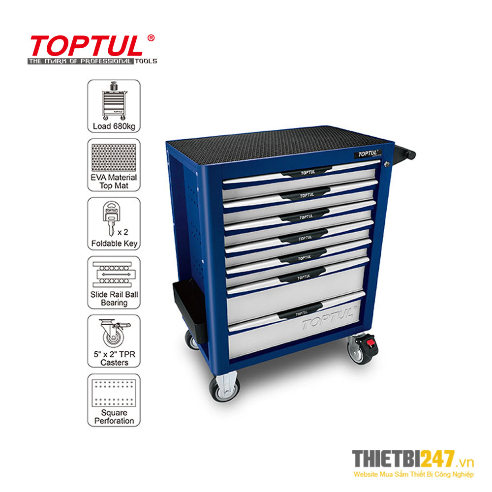 Tủ đựng dụng cụ 7 ngăn di động không có dụng cụ TCAG0704 Toptul