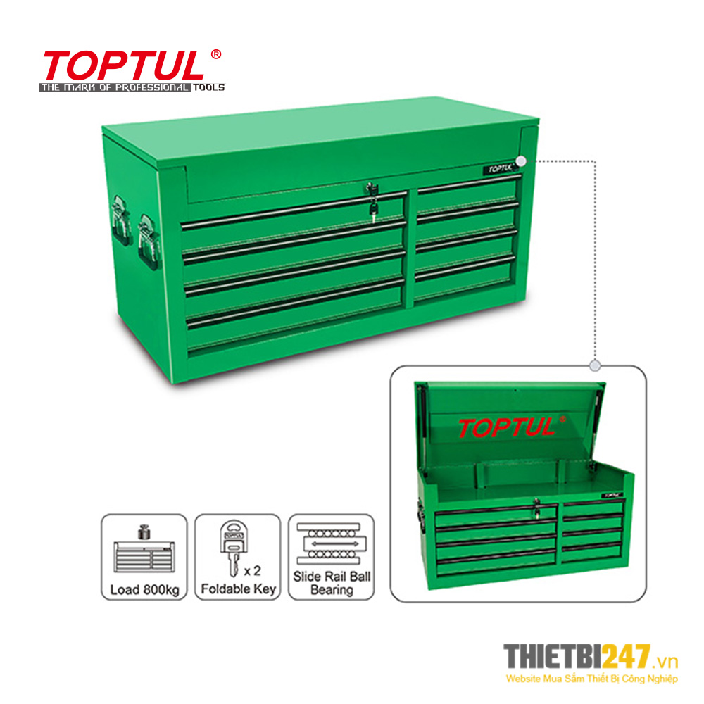 Tủ đựng dụng cụ 8 ngăn hạng nặng không có dụng cụ TBAA0801 Toptul