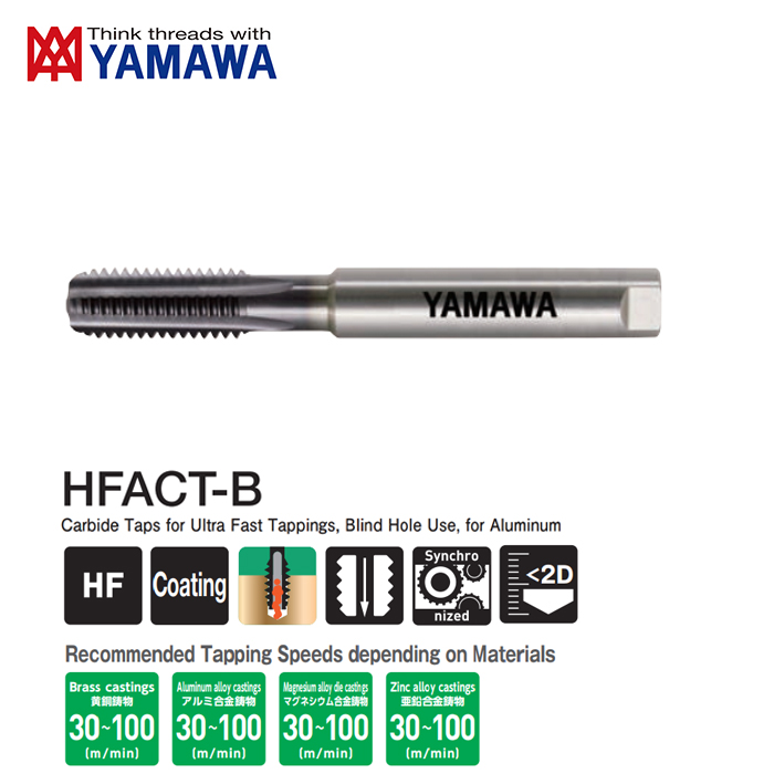 Mũi Taro Carbide Chạy Nhôm Tốc Độ Cao Lỗ Bít HFACT-B Yamawa