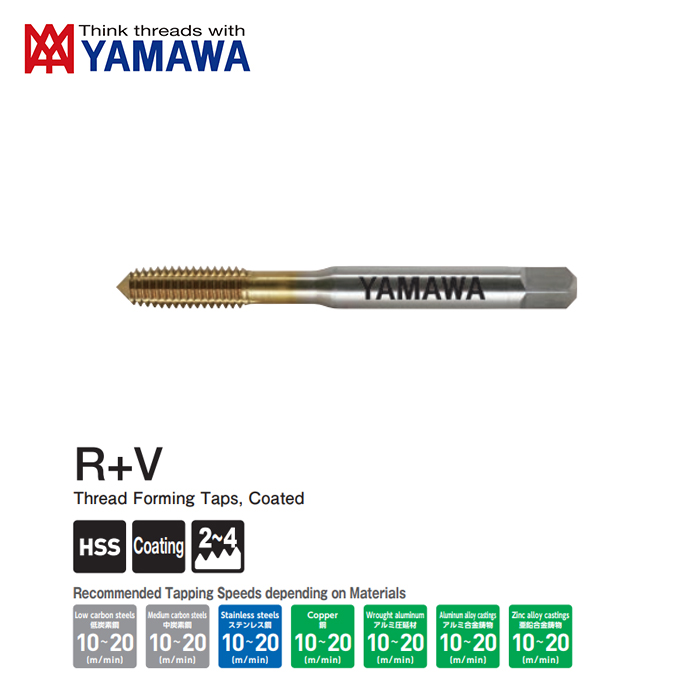 Mũi Taro Nén Phủ TiN Chạy Đa Vật Liệu Lỗ Bít Thông R+V Yamawa